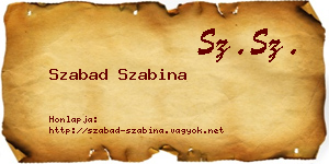 Szabad Szabina névjegykártya